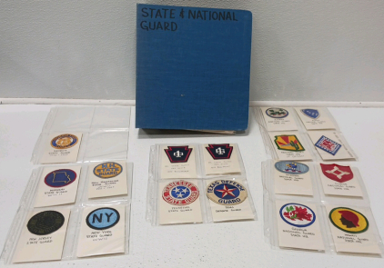 Binder With (13) Pages Of State Amd National Guard Patches