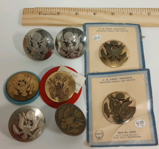 (8) Vintage US Military Insignia Cap Pins