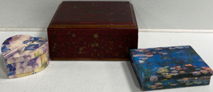 Decorative Chest , (2) Decorative Storage Boxes