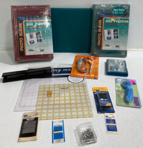Photo Albums, Cutting Mat, Scissors, Paper Clips, Fleece Cutter, Needles, Paper Hole Puncher And More