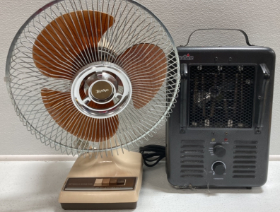 Retro Lasko Table Fan, DuraFlame Personal Heater