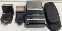 Nikon SB-26 Flash, Achiever DZ260 Flash, Panasonic Cassette Recorder, Philips Aux Speaker