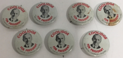 (7) Vintage Calvin Coolidge Political Campaign Pins