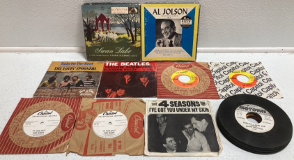 (18) Single 45 Records, Swan Lake 45s, Al Jolson 45s