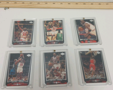 (1) 1999 Upper Deck Michael Jordan Encore Refractor Basketball Card (5) 1999 Upper Deck Michael Jordan Basketball Cards