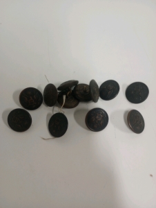 (12) Vintage Brass Military Buttons