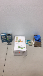 (1) Pricise Bench Mount Drill Stand (1) Box Of Unknown Vacuum Filters (2) Genco H-Base Burners (1) 25&rsquo; Modular Phone Cord