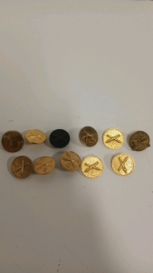 (11) Vintage US Military Type 1 & 2 Collar Discs