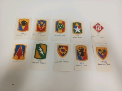 (10) Vintage US Military Armored Brigade Patches