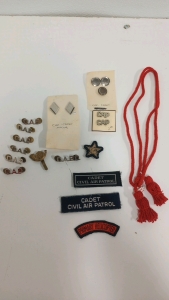 (14) Vintage Civil Air Patrol Pins (4) Vintage Civil Air Patrol Patches (1) Civil war Artillery Dress Tassle
