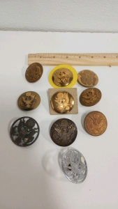 (10) Vintage US Military Insignia Cap Pins