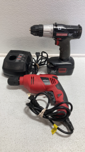 Craftsman Drill and Battery Charger, Hyper Tough Corded Drill