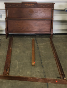 Vintage Full Size Wood Headboard and Baseboard Bed Frame Set