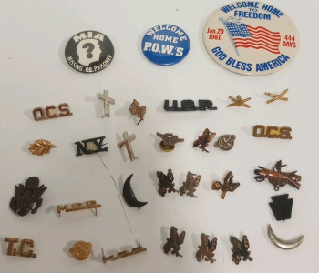 (28) Vintage US Military Medals Pins (3) Vintage War Support buttons