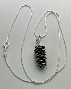 (1) Tibetan Silver Pinecone .925 Necklace