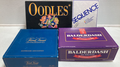 Party Games: Oodles, Sequence, Trivial Pursuit, Balderdash