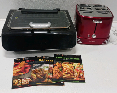 Gourmia Power Air- Fryer Smokeless Grill And Hotdog Toaster