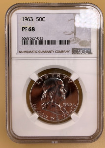 1963 PR68 NGC Franklin Silver Half Dollar