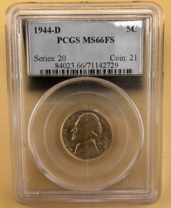 1944-D MS66FS PCGS Silver War Nickel
