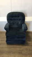 Comfortable Navy Blue Velvet Rocking Chair