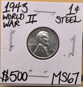 1943 MS67 Gem World War 2 Steel Penny