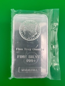 5 Ounce Bar, .999 Pure Silver
