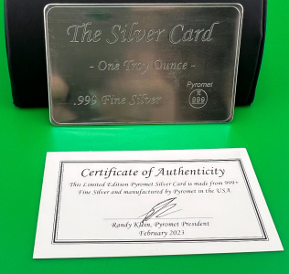 (1) Pyromet Silver Card - 1 Troy Oz, .999 Pure