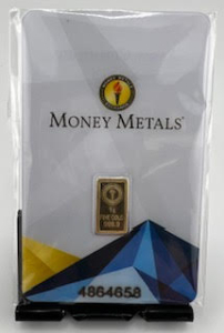 Gold Bar, 1 Gram, .9999 Pure in Assay Package