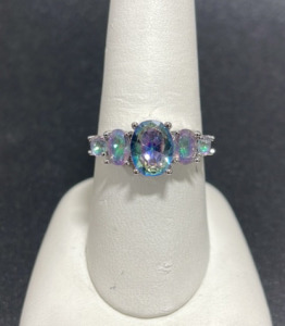(1) Ladies Mystic Rainbow Topaz Gemstone Ring .925 Size 9