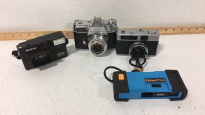 Kodak Reflex 3-Ansco 35-Keystone 3570-Fisher Price