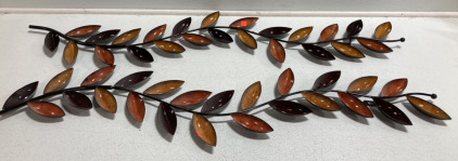(2) Metal Decorative Leaf Wall Art