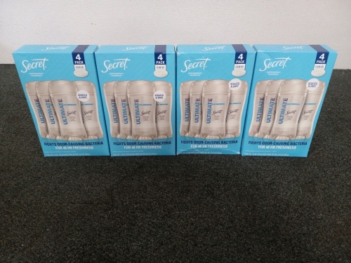 Lot Of 4 Secret Ultimate Protection Classic Clean Antiperspirant 4 Units In Each Box