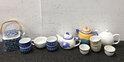 (4) Teapots and (4) Sets of Teacups