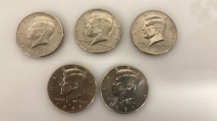 Kennedy Silver Half Dollars x5