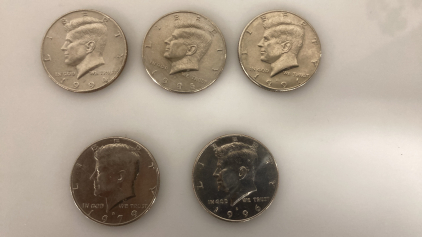 Kennedy Silver Half Dollars x5