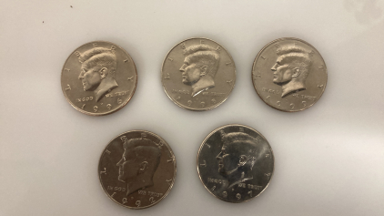 Kennedy Silver Half Dollars x5