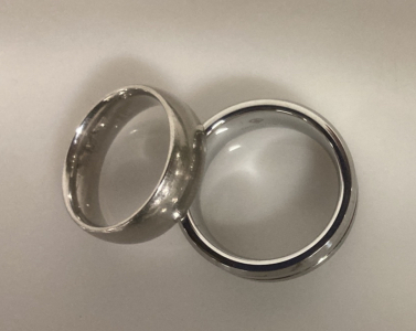 (2) Men's Stainless Steel Rings