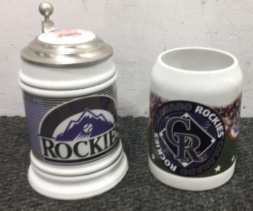 (2) Colorado Rockies MBL Collectors Steins