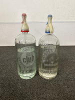 2 Antique Seltzer Bottles