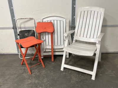 Pair of Outdoor Folding Chairs, Pair Of Folding Tables and astro Stool