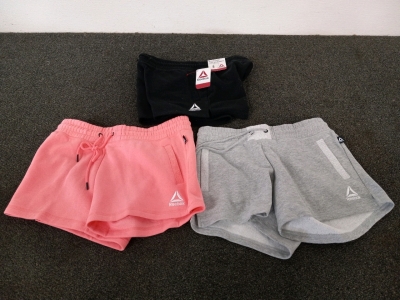 Lot of 3 Pairs Of Size Small Women's Reebok Workout Shorts With Tags