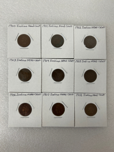 1900-1908 Carded Indian Head Cents Collection