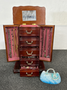 Jewelry Box With Necklaces, Rings, Bracelets and More