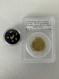 Alaska/ Klondike Gold Nuggets and Gold Rush Dollar Coin