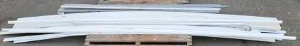 (3) 97" Long Pieces of Siding, Metal Curtain Rods, and More
