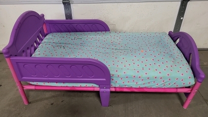 Pink and Purple Toddler Bed