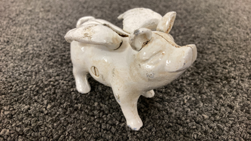 Cast Iron Flying Pig Bank