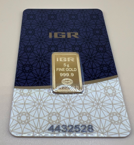 (1) 5 gram Gold Bar - IGR Metals - Carded