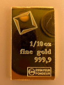 (1) 1/10 oz .9999 Valcambi Gold Bar