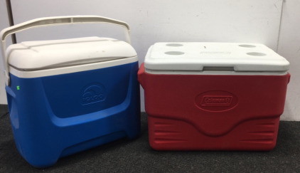 Coleman and an Igloo coolers